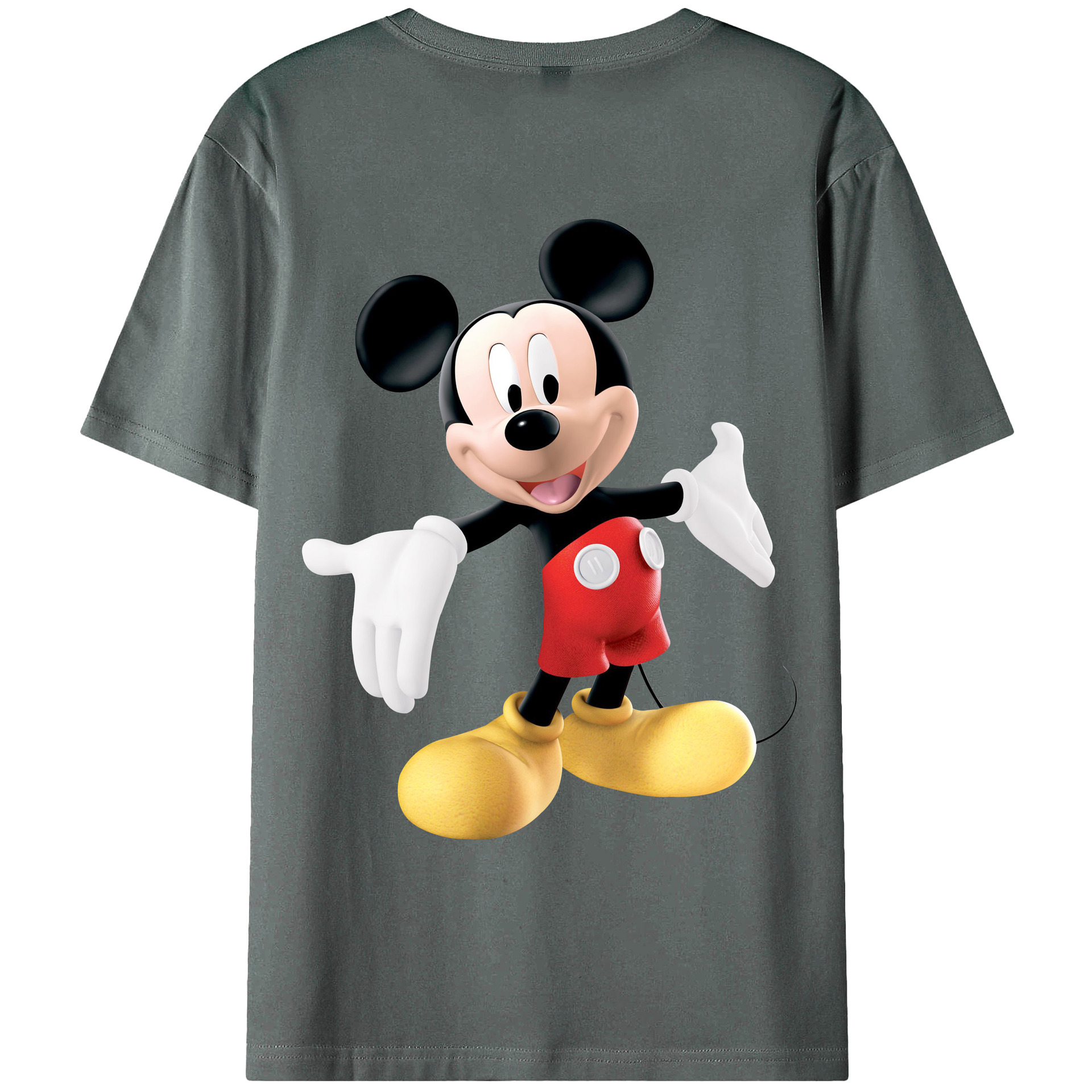 （画像用） ミッキーマウス Mickey Mouse 綿100％ メンズ半袖Tシャツ（バックプリント） 通気性